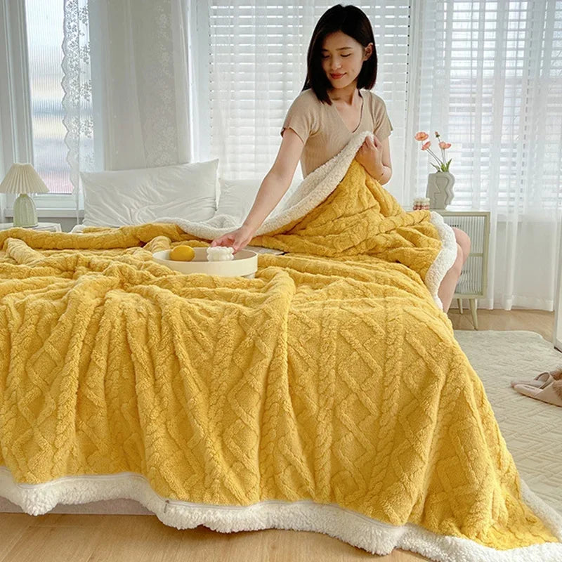 Thickened Coral Velvet Office Shawl Nap Blanket Sofa