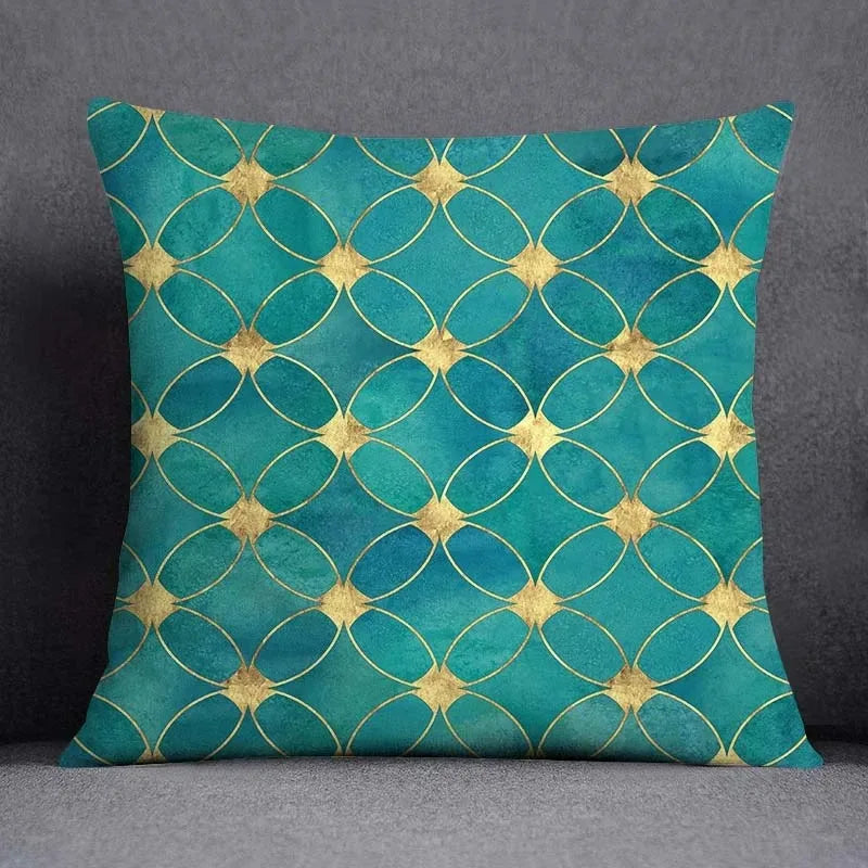 Dark Green Floral Animal Pattern Pillowcase for Home Decor