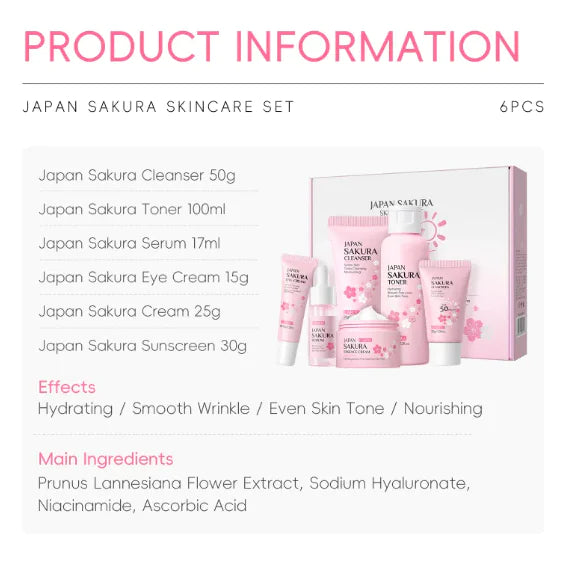 Cherry Blossom Skin Care Set for Radiant Skin