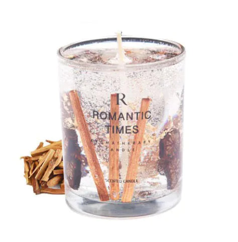 Luxury Jelly Wax Candles with Real Flowers and Gold Foil