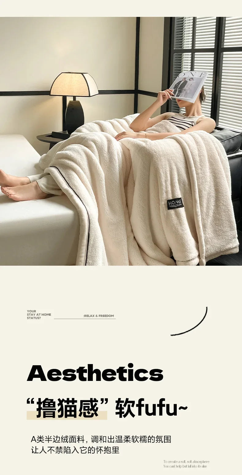 2024 New Class A Cotton Velvet Light Luxury Blanket