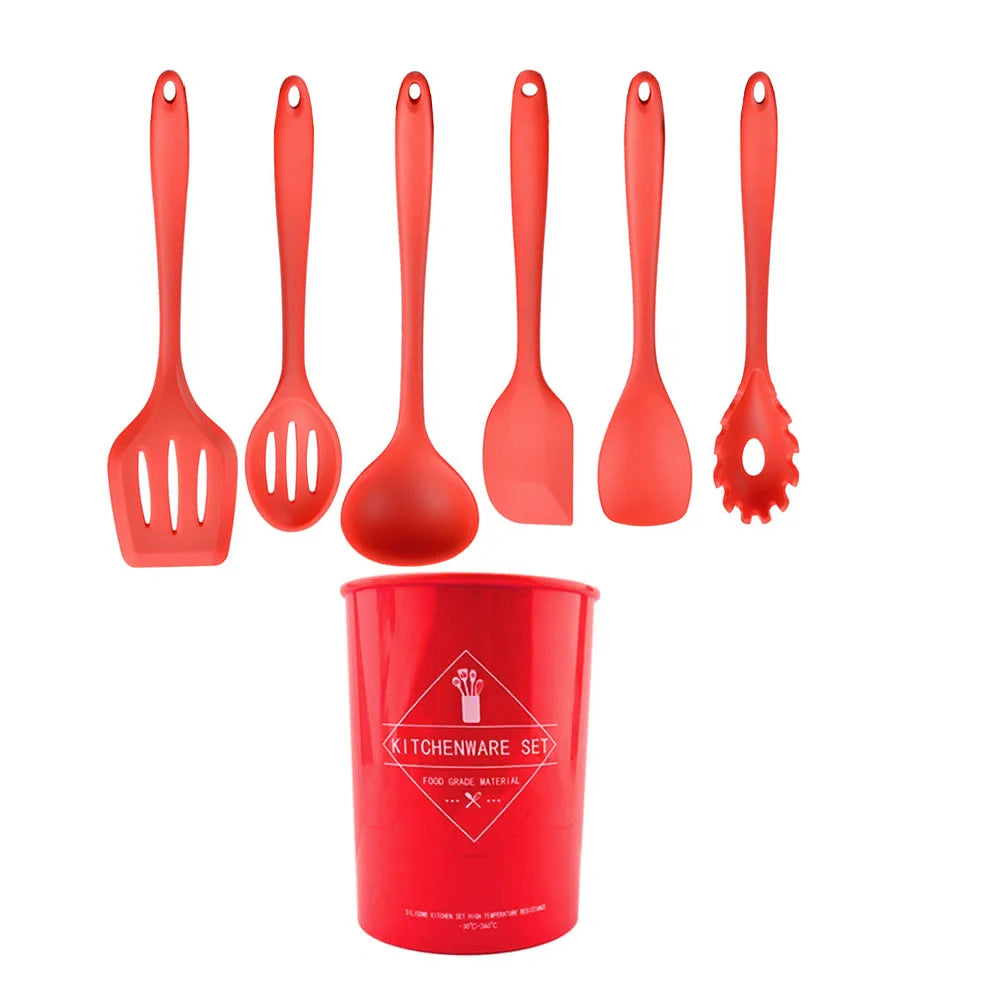 Green Heat Resistant Silicone Utensil Set for Non-Stick Cooking