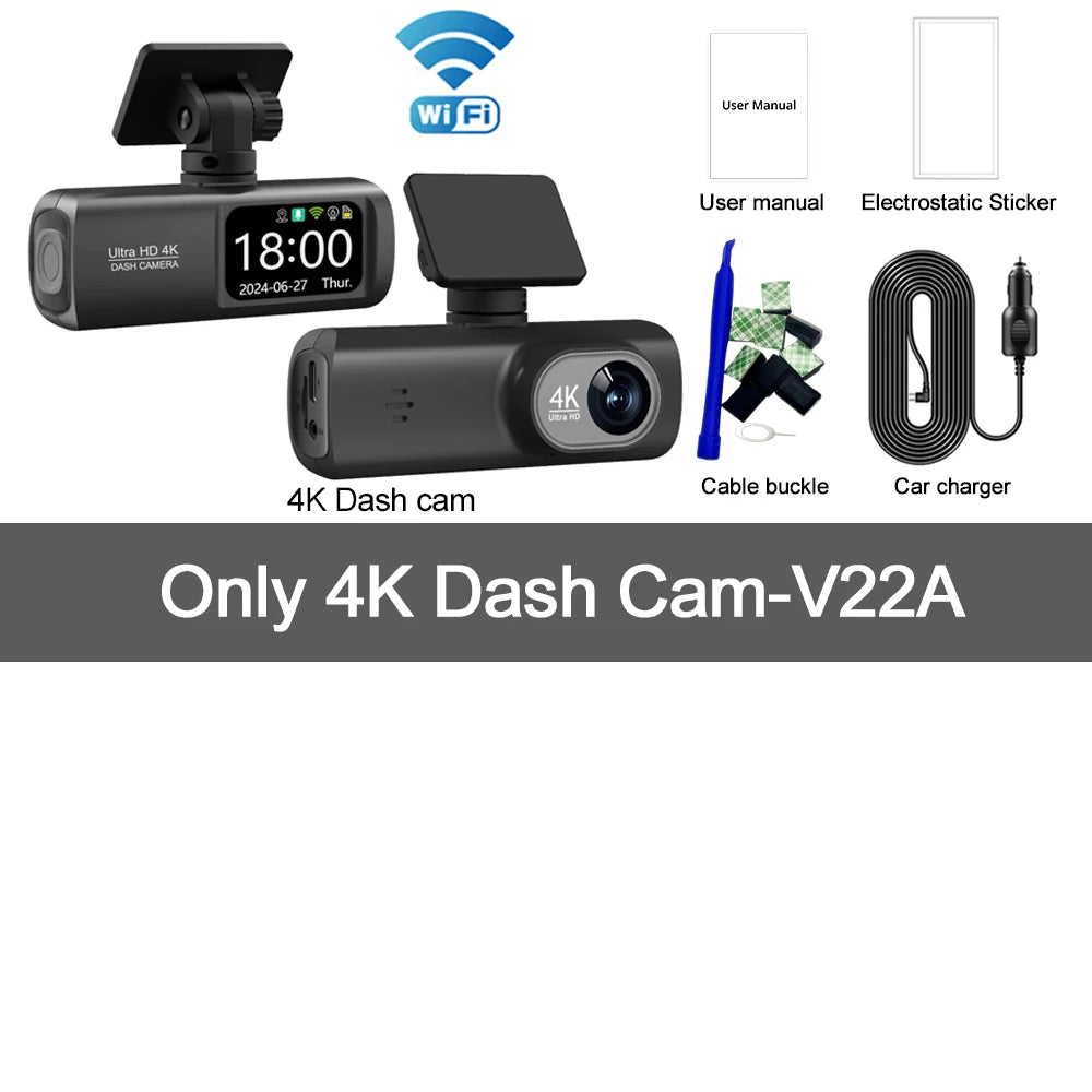 Soam Dash Cam 4K 1080P Dual-Channel Car DVR with GPS