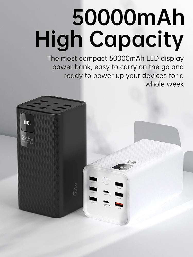 Power Bank 30000mAh With 20W PD Quick Charging Portability