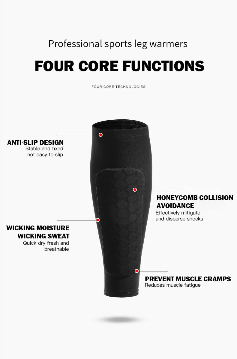 1Pcs Football Shin Guard Socks with Foam Compression Sleeves