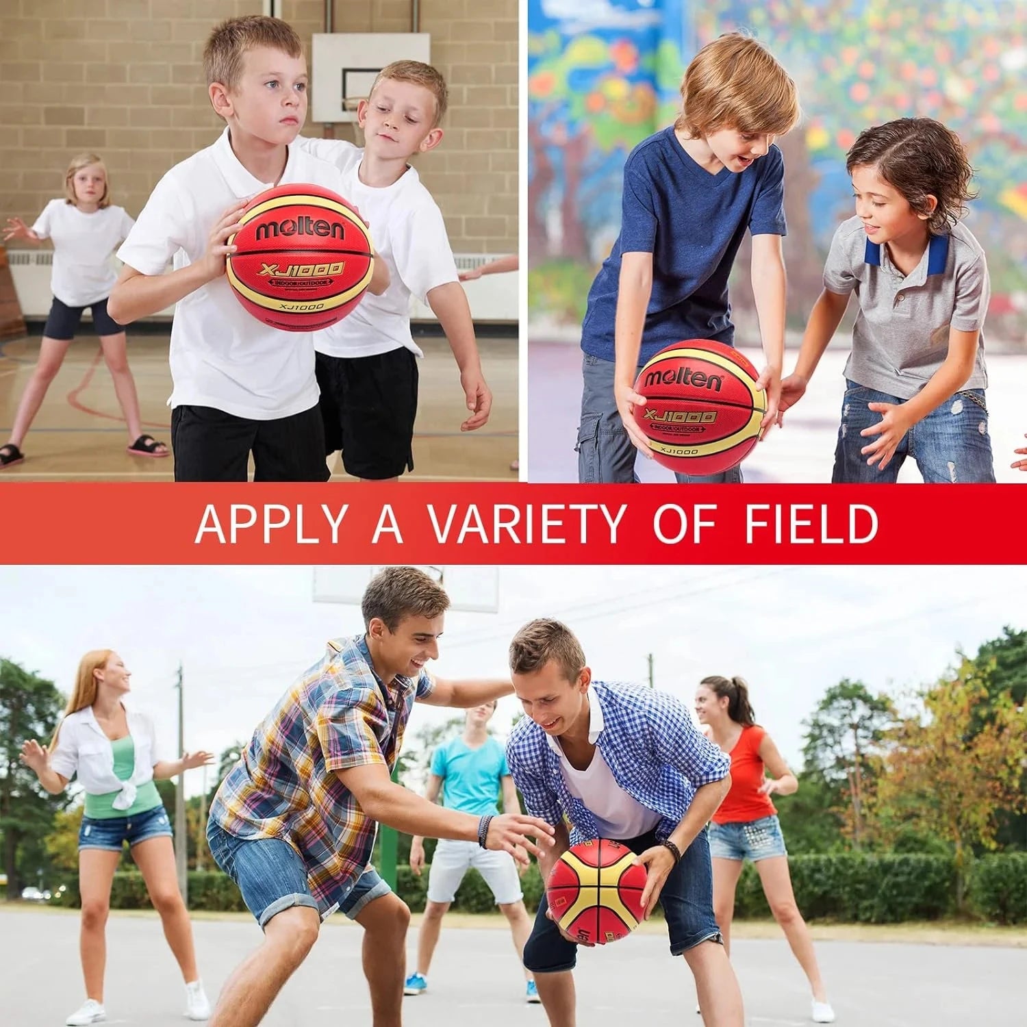 Molten Basketball XJ1000 Size 6, 7 Indoor Outdoor PU Leather