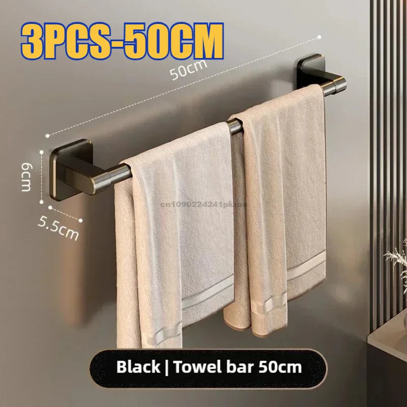 6pcs Bathroom Towel Rack Self-Adhesive No Drill Holder