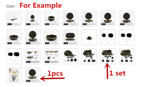 Gilt Rim Black Porcelain Dinner Plates Set for Elegant Dining