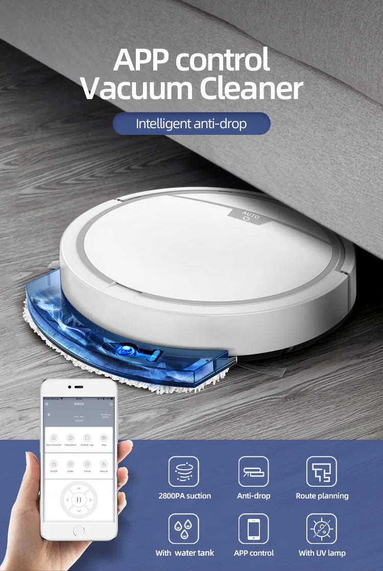 2024 New App Control 2800Pa Robotic Vacuum Cleaner
