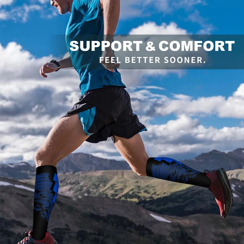1Pair Compression Socks for Circulation and Outdoor Sports