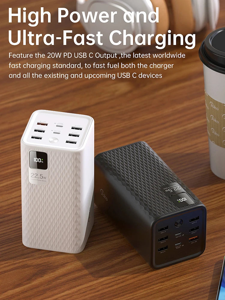 Power Bank 30000mAh With 20W PD Quick Charging Portability