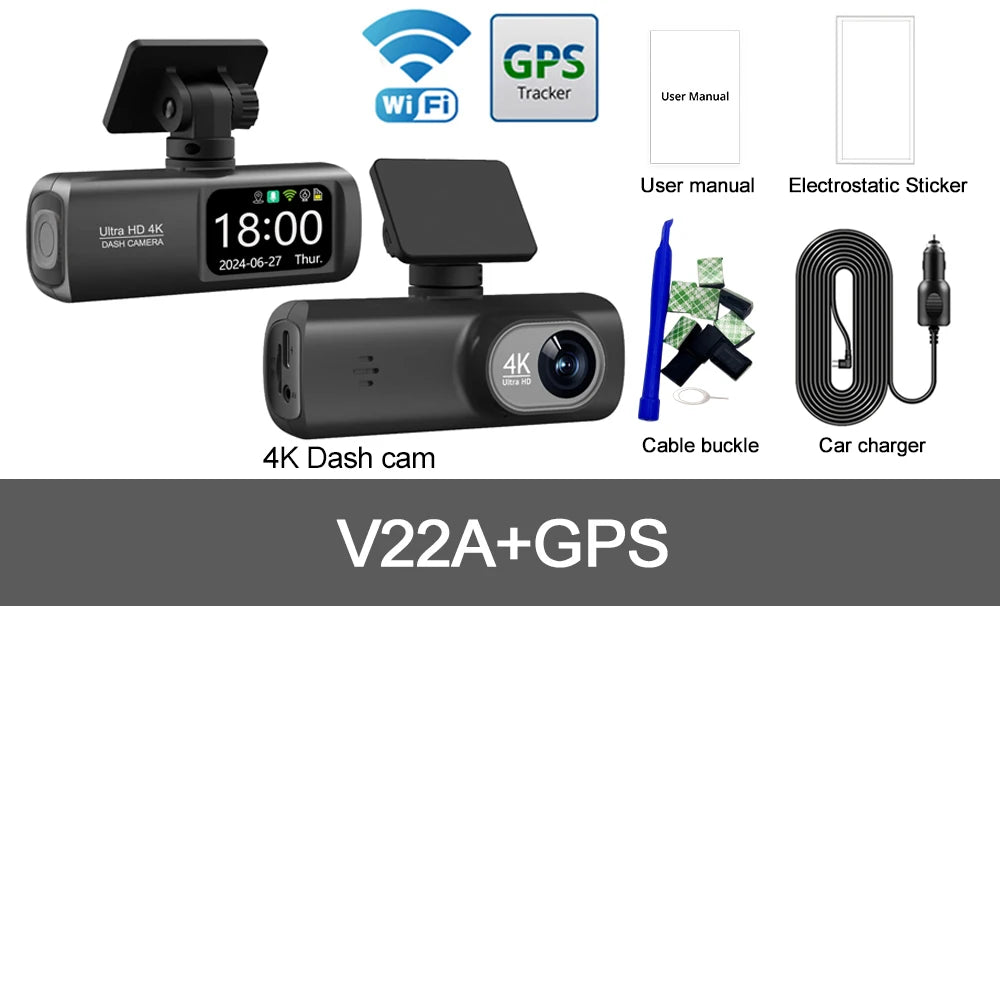Soam Dash Cam 4K 1080P Dual-Channel Car DVR with GPS