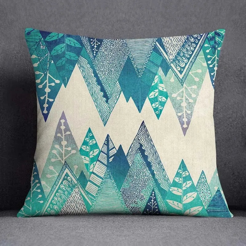 Dark Green Floral Animal Pattern Pillowcase for Home Decor