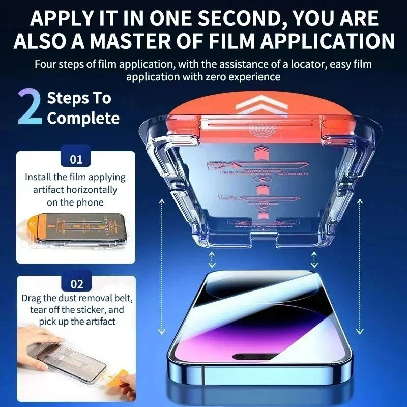 1-3Pc Oleophobic Coating Easy Installation Glass Protector for iPhone 16-11 Pro Max Mini XS XR
