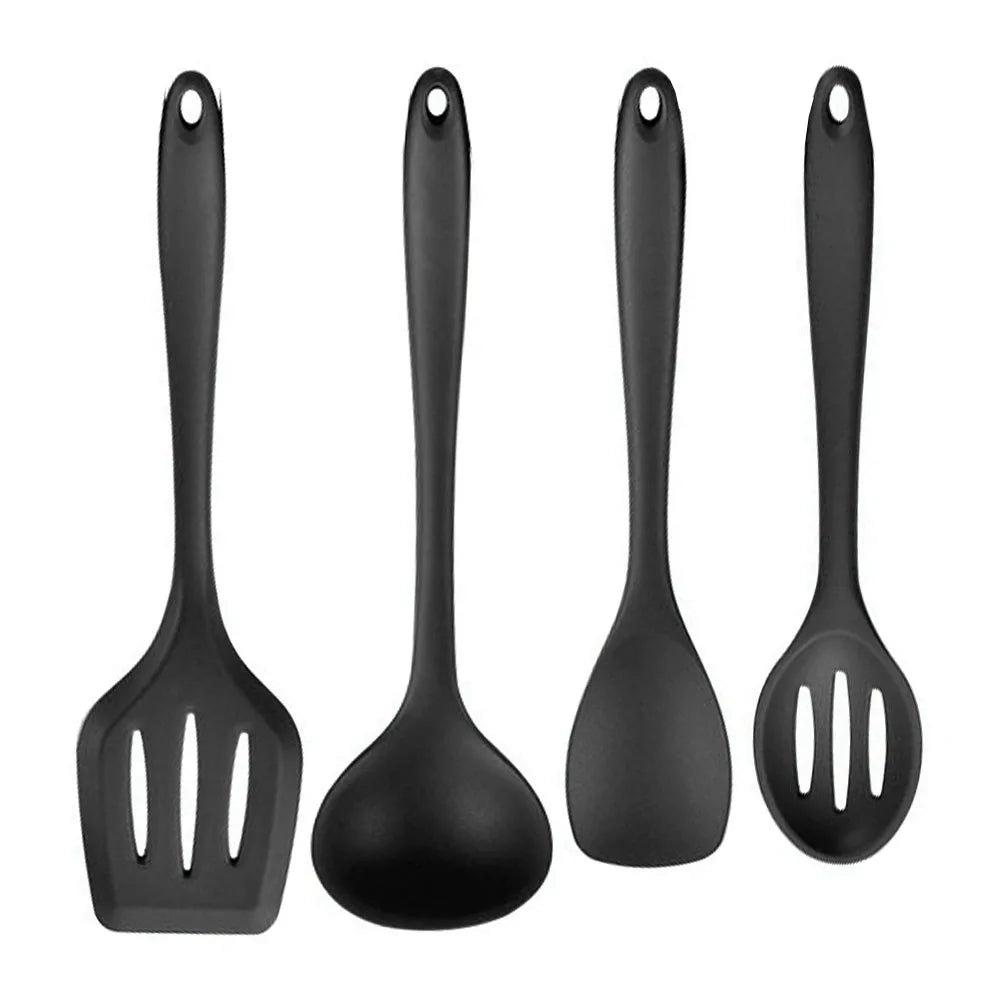 Green Heat Resistant Silicone Utensil Set for Non-Stick Cooking