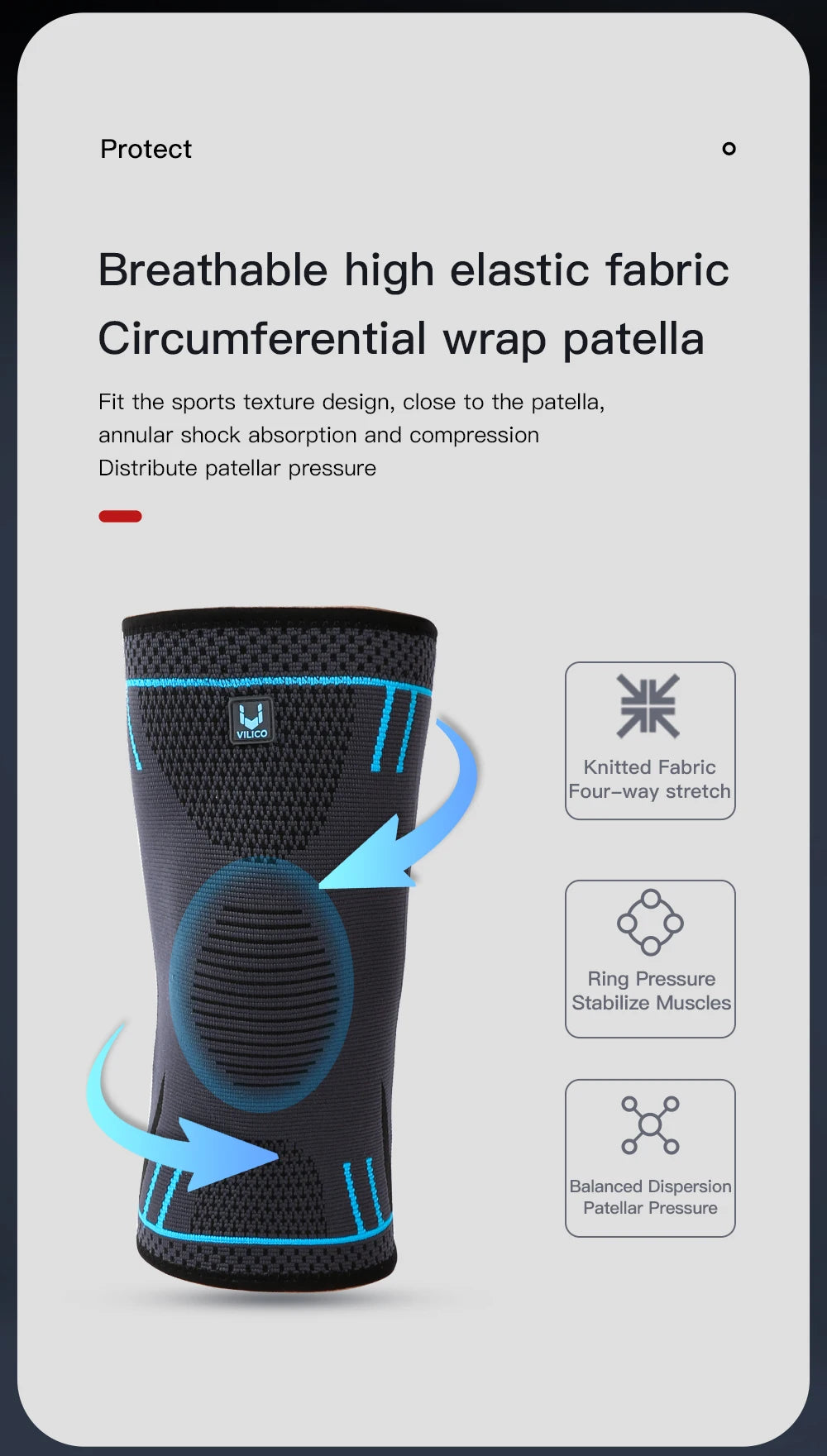 1 Pc Elastic Breathable Compression Knee Support Sleeve