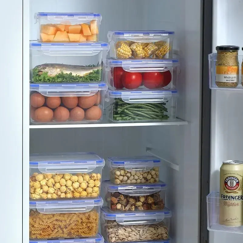 Sealed Rectangular Refrigerator Storage Box with Lid for Fresh Food