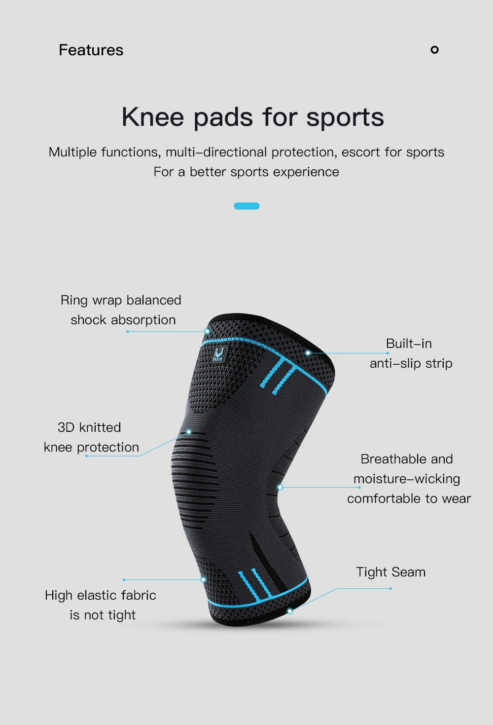 1 Pc Elastic Breathable Compression Knee Support Sleeve