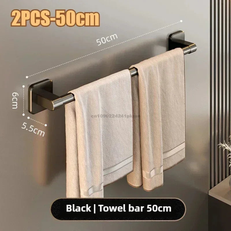 6pcs Bathroom Towel Rack Self-Adhesive No Drill Holder