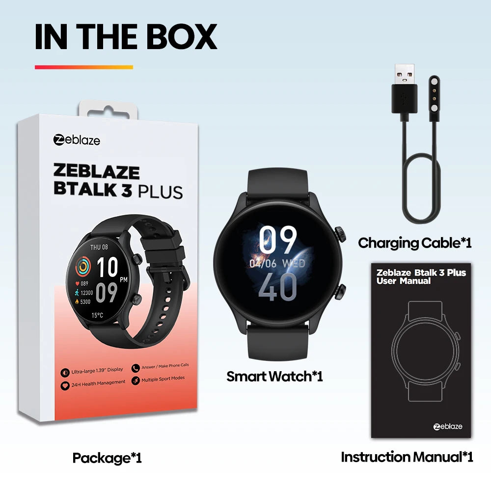 New Zeblaze Btalk 3 Plus Voice Calling Smart Watch 1.39&