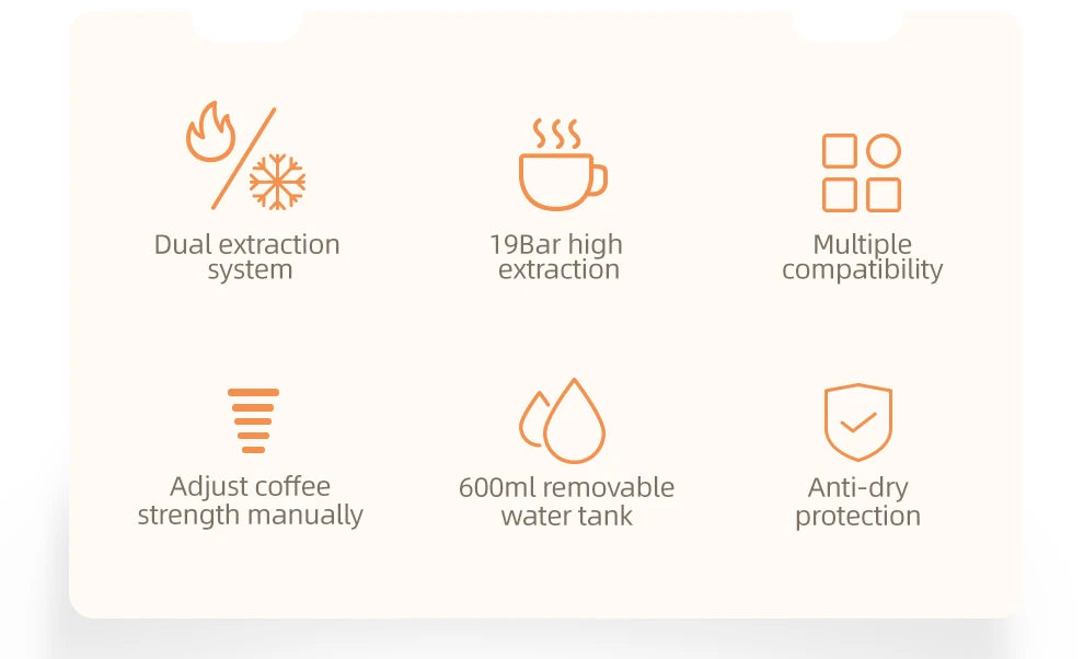 HiBREW Multiple Capsule Coffee Machine 5 in 1 Hot Cold