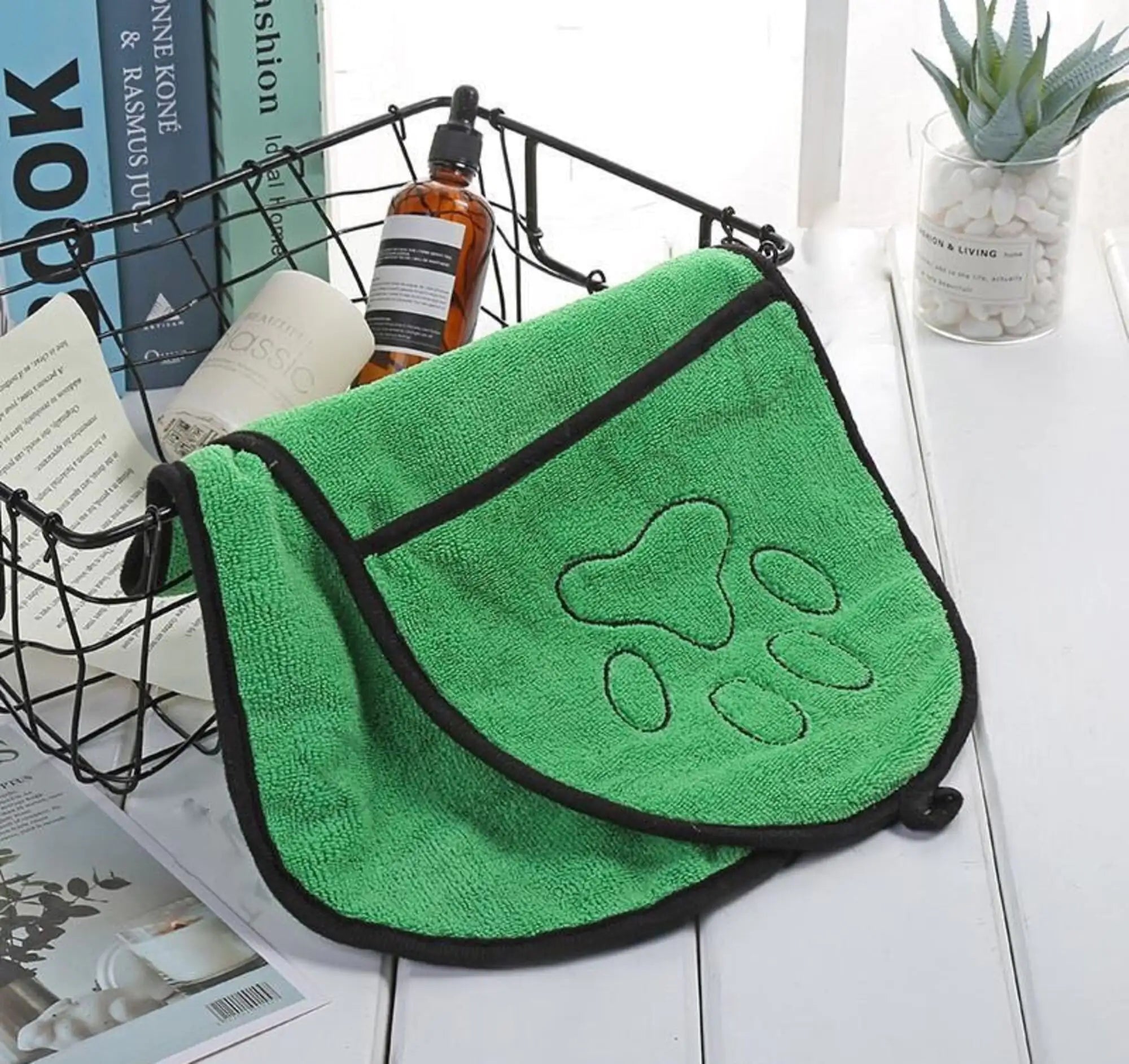BeNat Pets Dog Bath Towel Double Drop Pocket Design