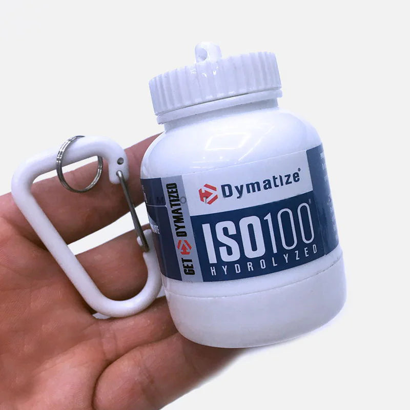 Portable Protein Powder & Pill Organizer Keychain for Travel