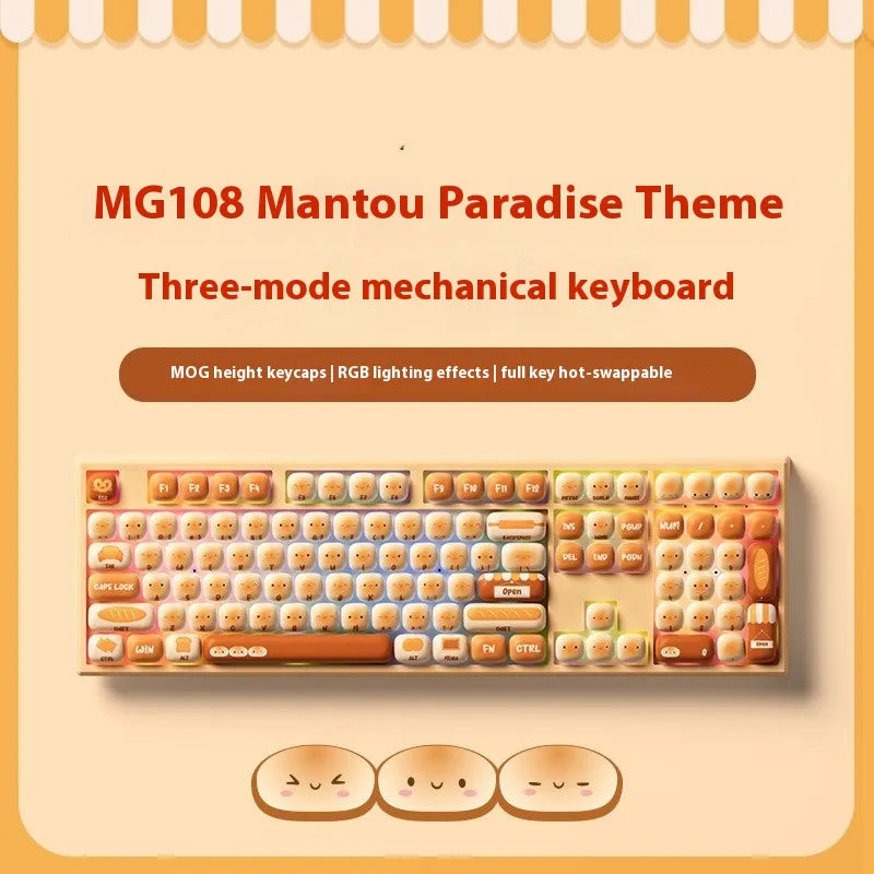 Steamed Bun Keyboard: Compact Bluetooth Office Essential