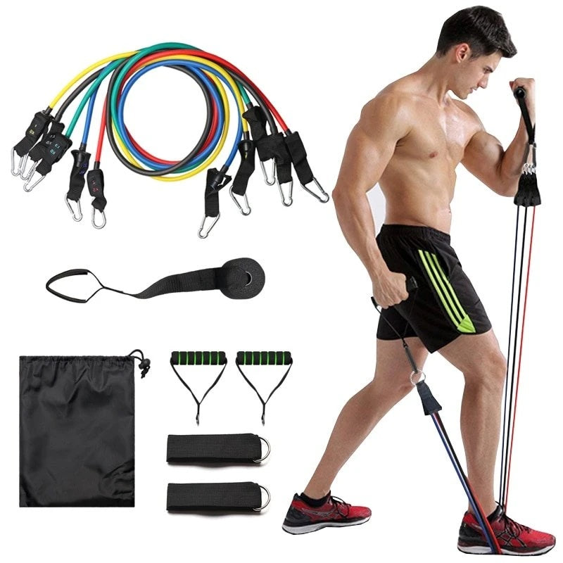 Versatile 11 Pcs Resistance Band Elastic Pull Rope Set