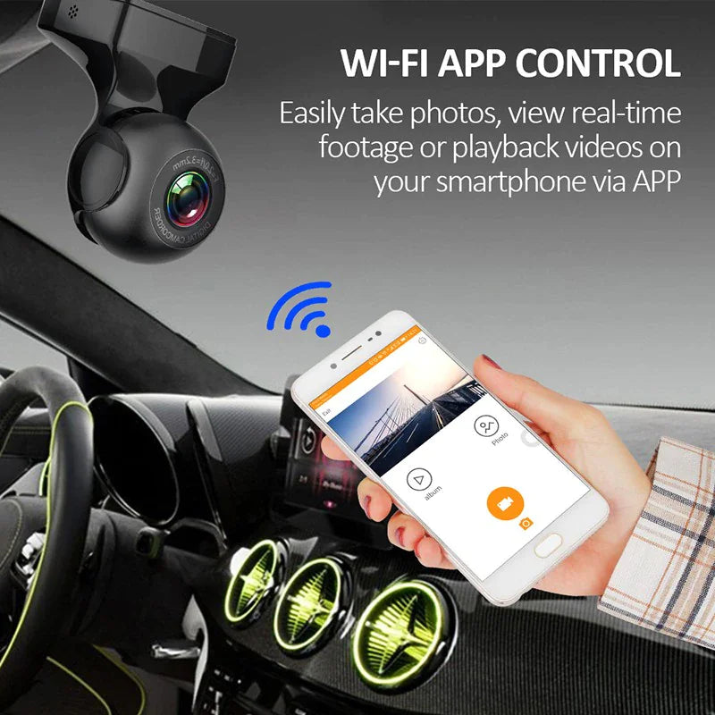 170° WiFi Dash Cam HD 1080P Vehicle G-Sensor Recorder