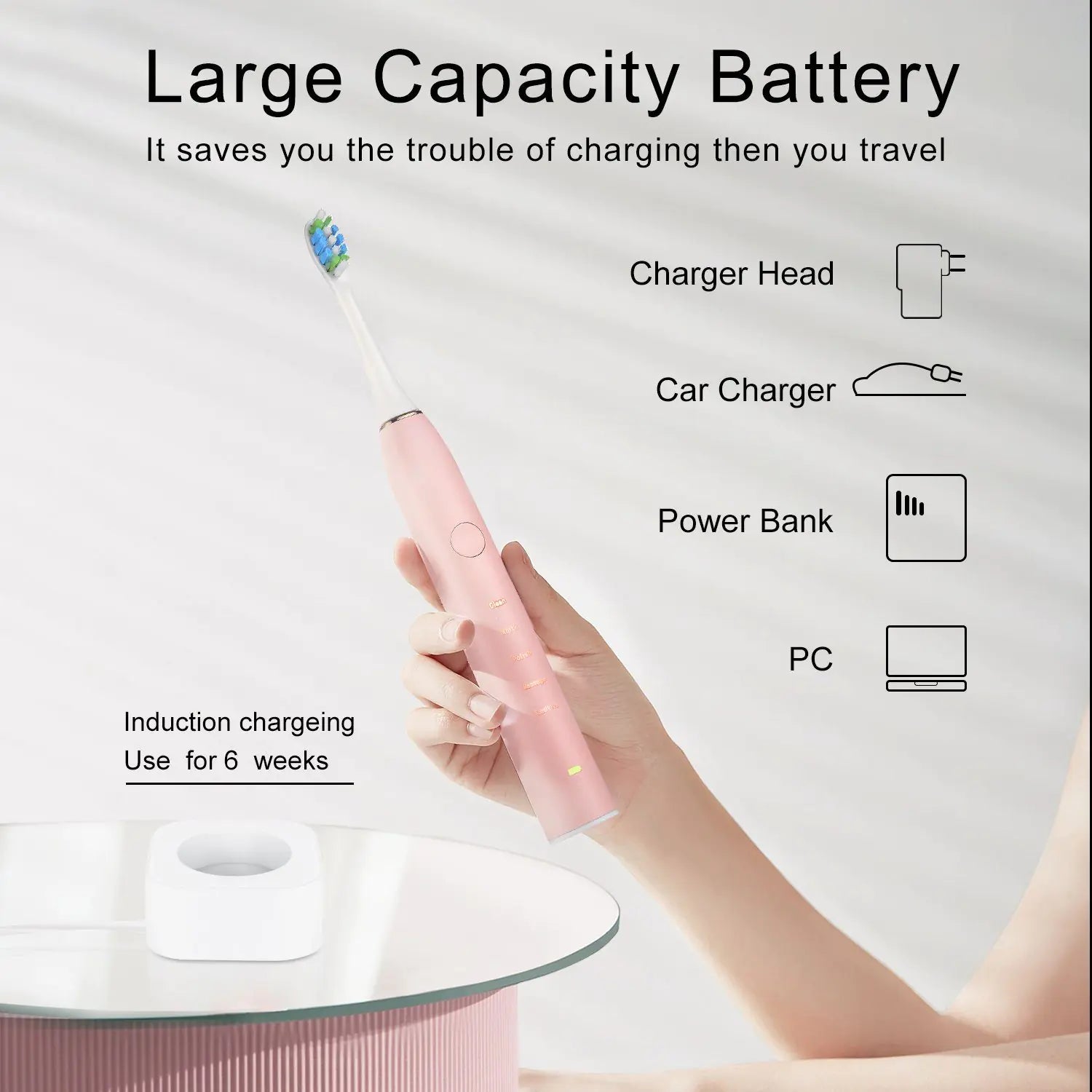 Electric Toothbrush IPX7 Replacement Heads Set for Deep Clean
