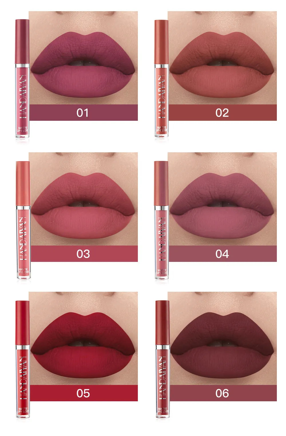 HANDAIYAN Matte Liquid Lipstick Set - Vibrant Long-Lasting Colors