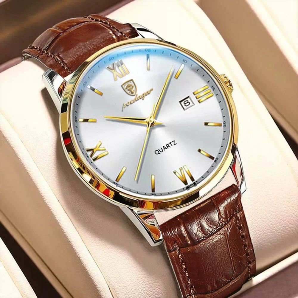 Leather Men Quartz Luxury Watches for Timeless Elegance