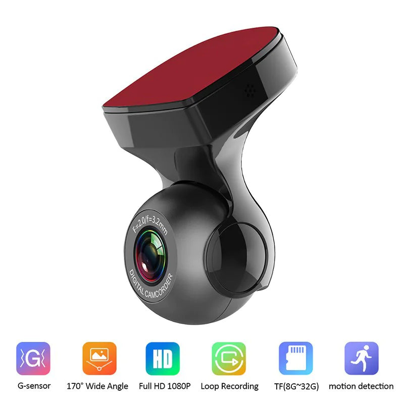 170° WiFi Dash Cam HD 1080P Vehicle G-Sensor Recorder