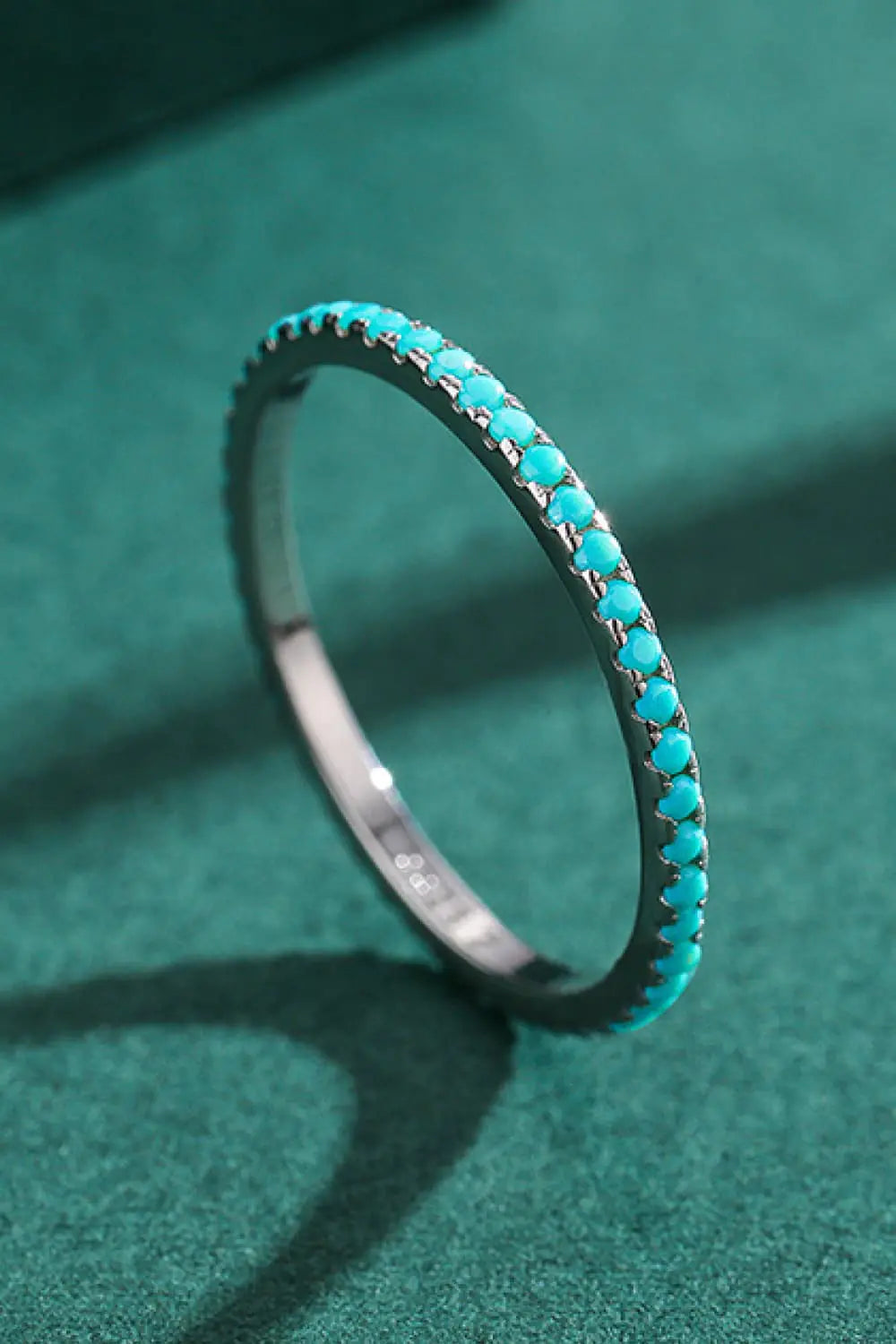 Exquisite 925 Sterling Silver Artificial Turquoise Ring