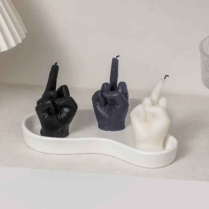Creative Middle Finger Shaped Scented Candles for Bold Decor