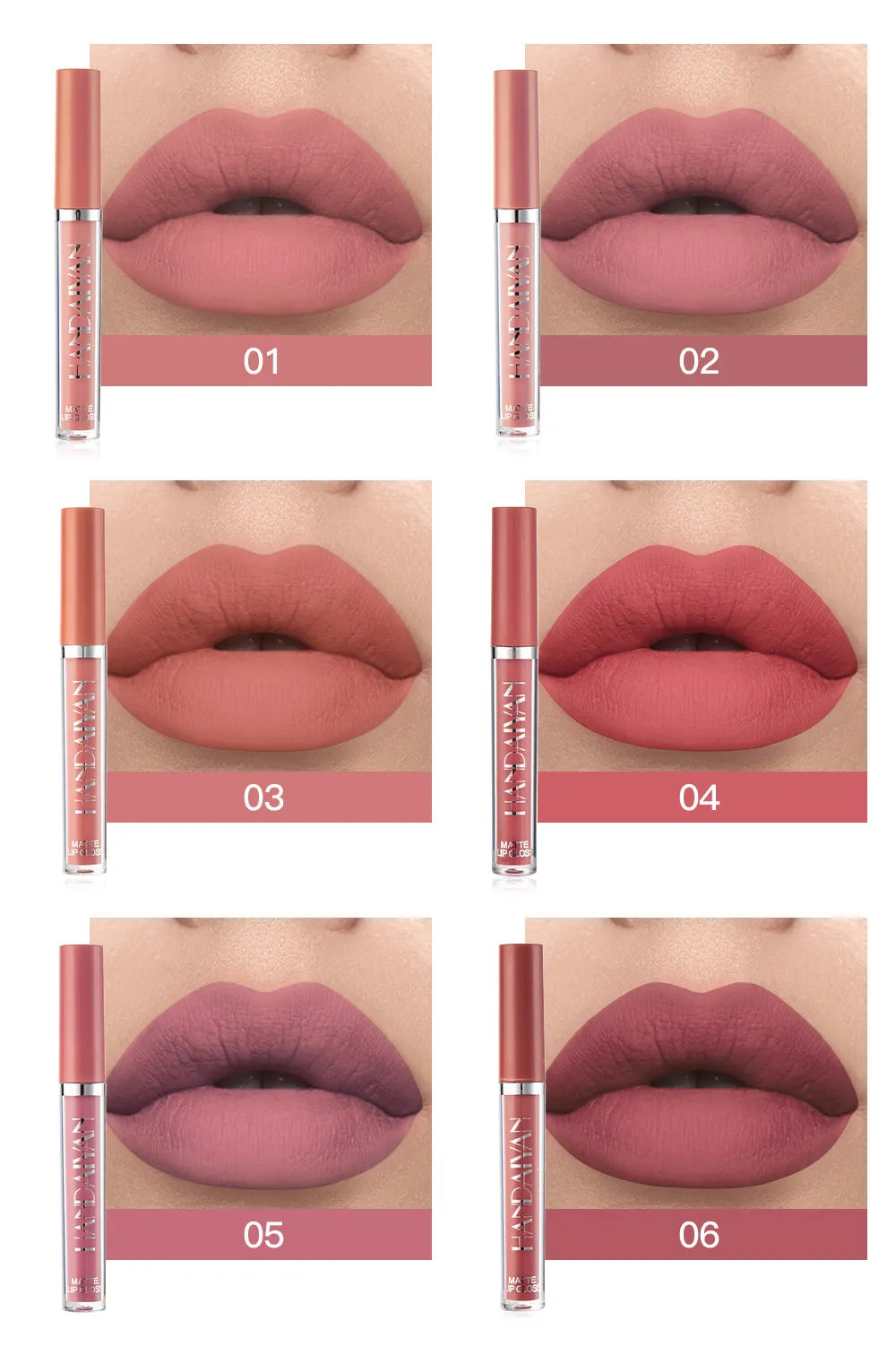 HANDAIYAN Matte Liquid Lipstick Set - Vibrant Long-Lasting Colors