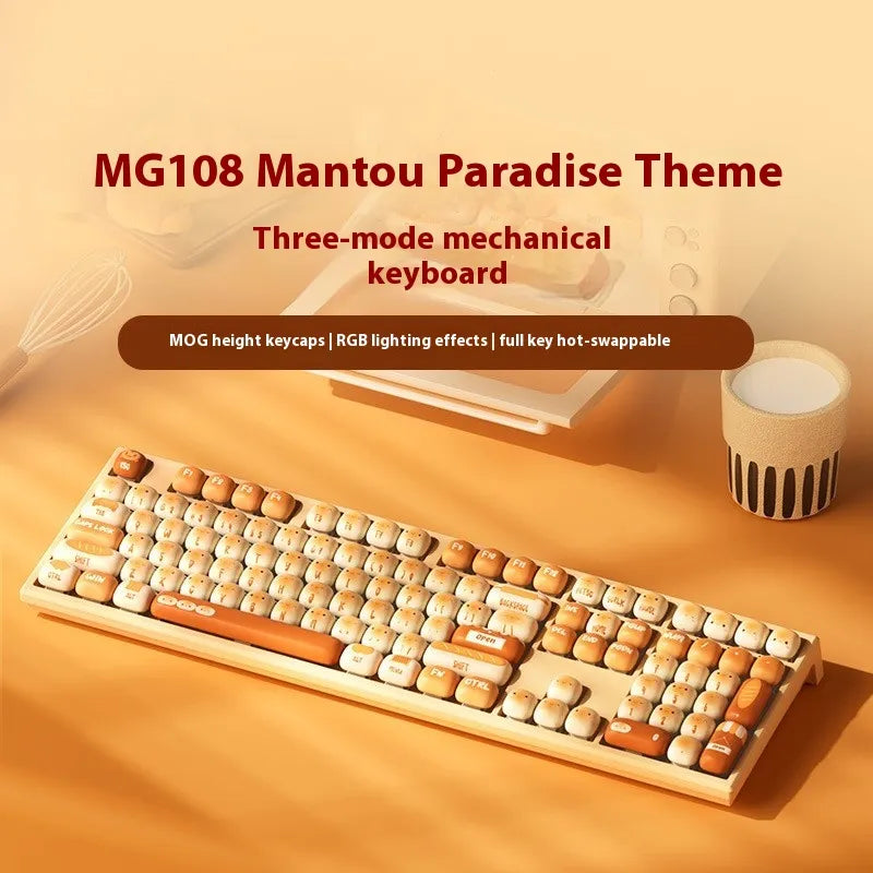 Steamed Bun Keyboard: Compact Bluetooth Office Essential