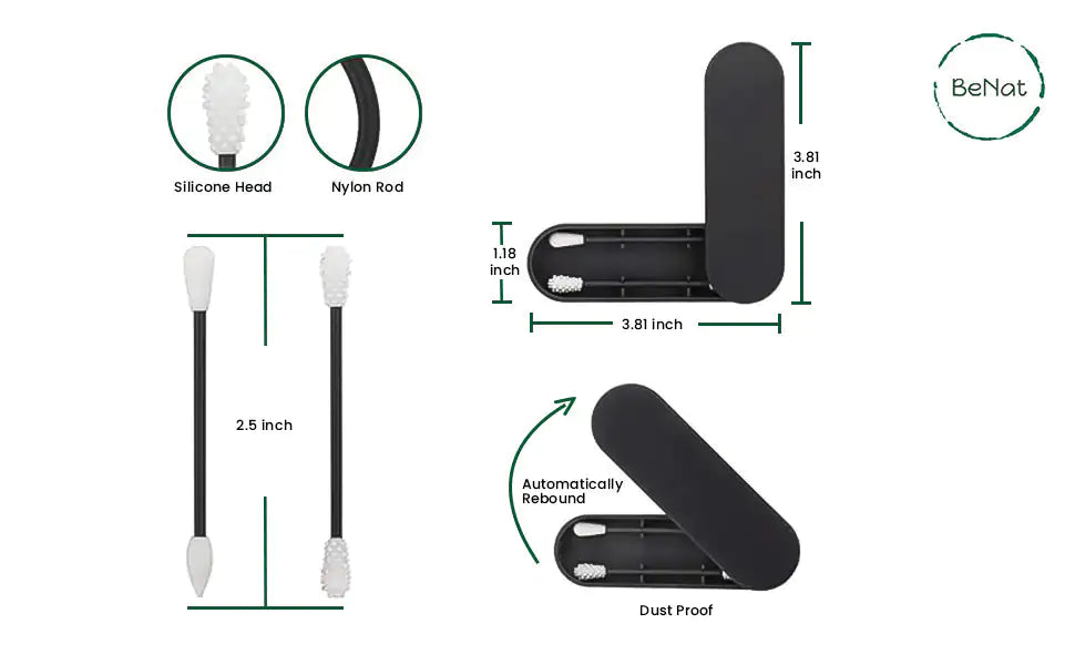 Reusable Silicone Cotton Swab - 2 Pack