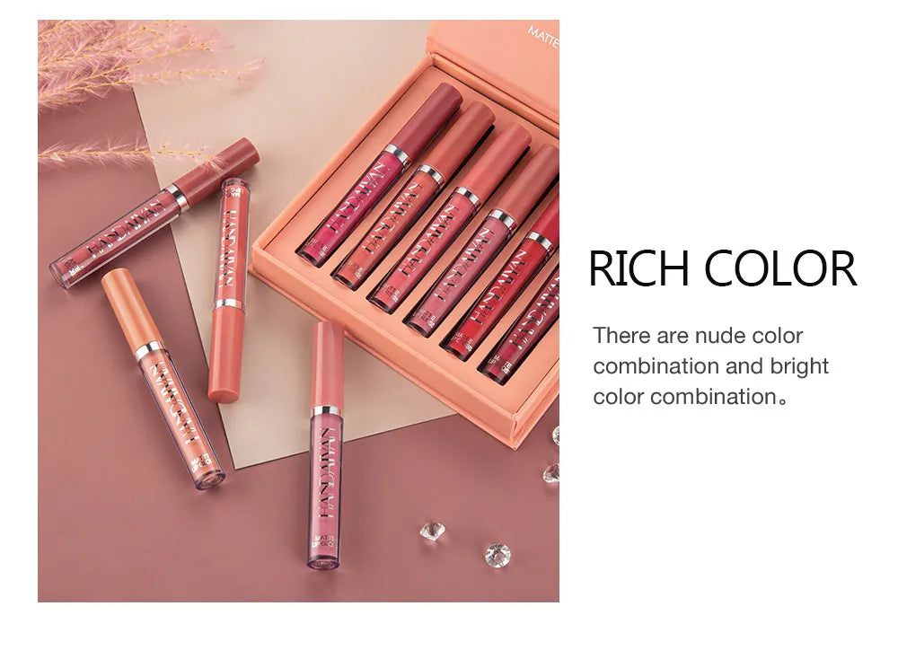 HANDAIYAN Matte Liquid Lipstick Set - Vibrant Long-Lasting Colors