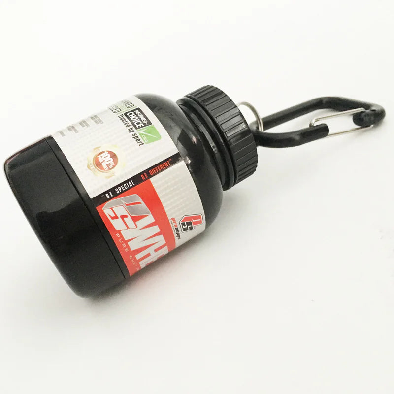 Portable Protein Powder & Pill Organizer Keychain for Travel