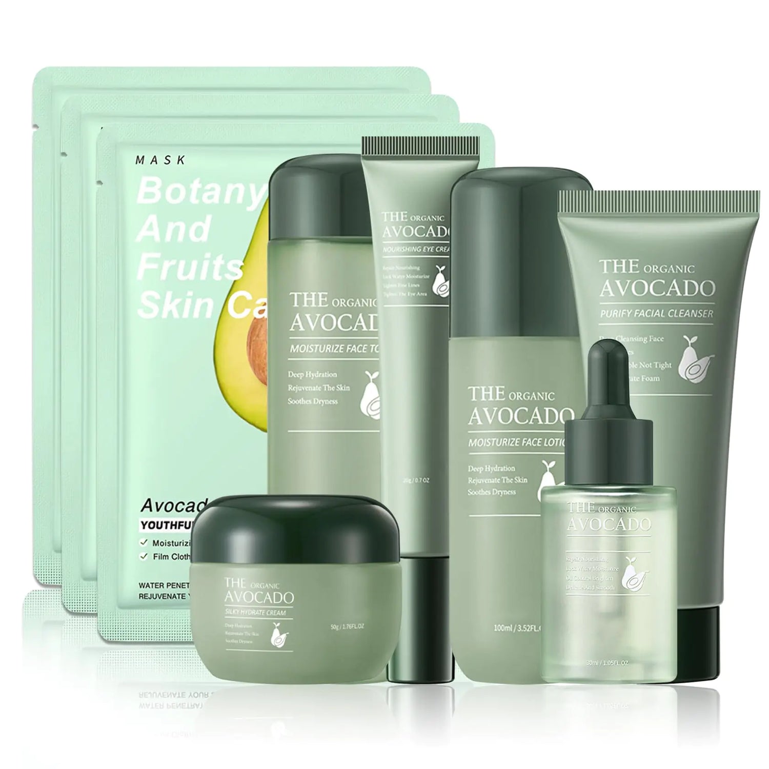 Avocado Skincare Set Travel Size 9PCS Gift for Women