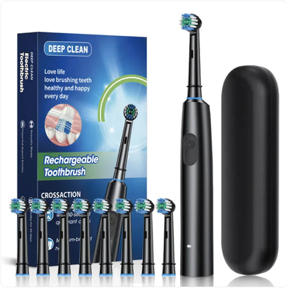 Rotating Round Head Electric Toothbrush with 5 Speeds