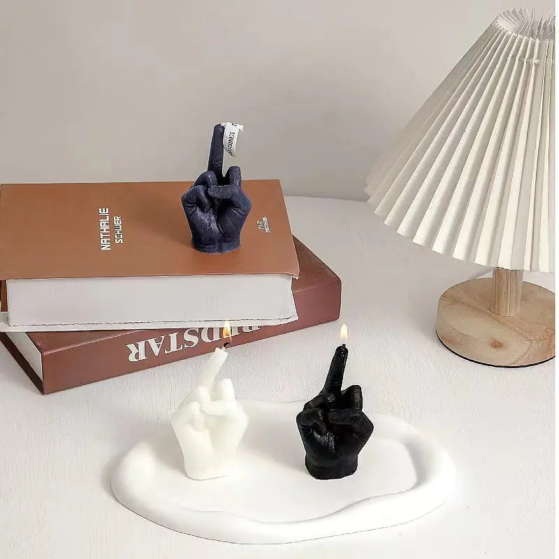 Creative Middle Finger Shaped Scented Candles for Bold Decor