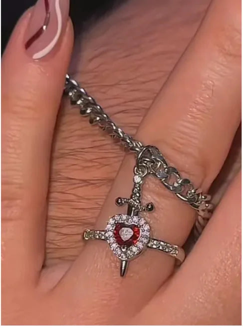 Heart Pierce Gothic Dagger Necklace for Bold Love