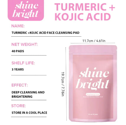 Turmeric Kojic Acid Clean Cotton Sheet Bags for Radiant Skin