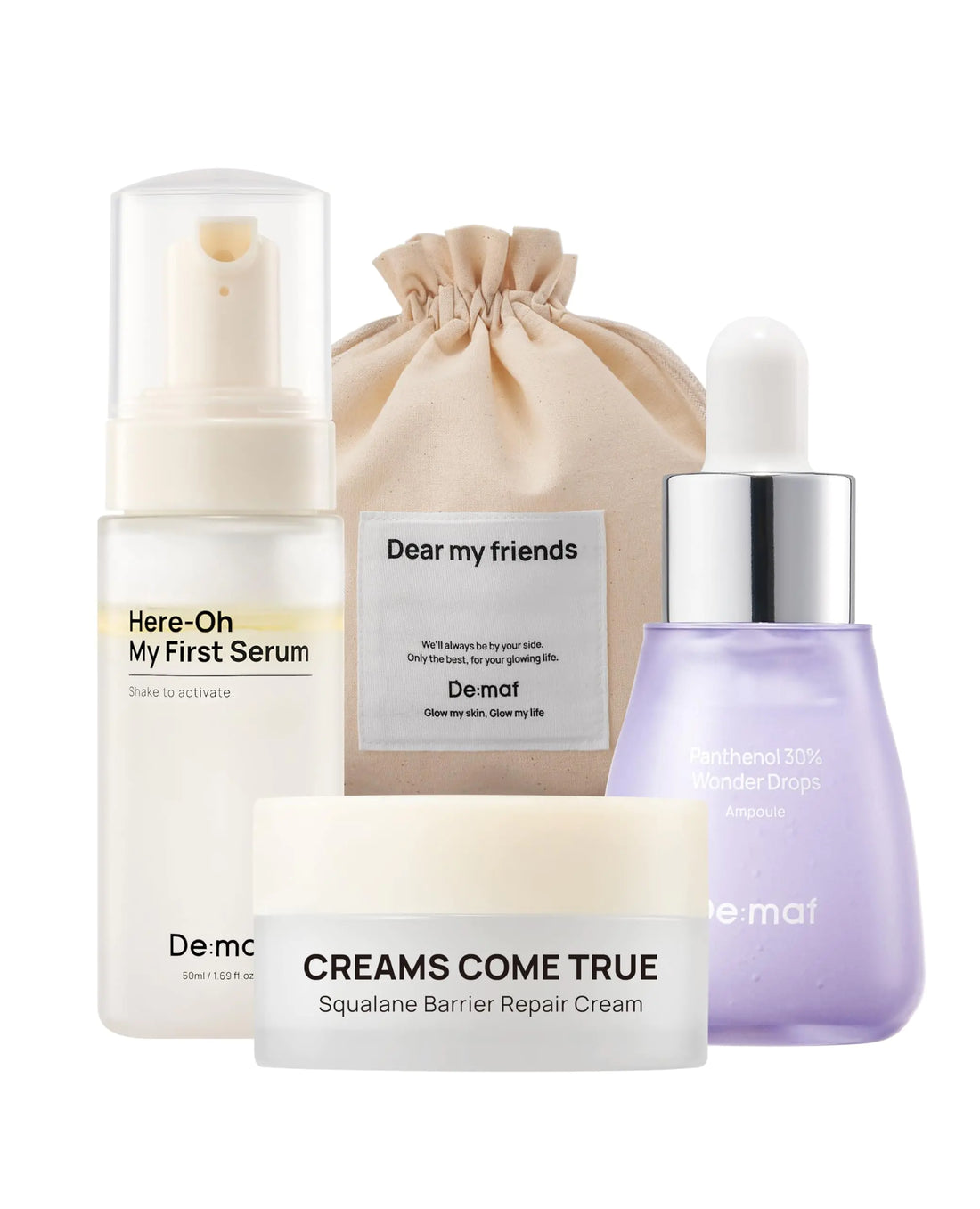 De:maf Welcome Kit Skincare Set with Travel Pouch Essentials
