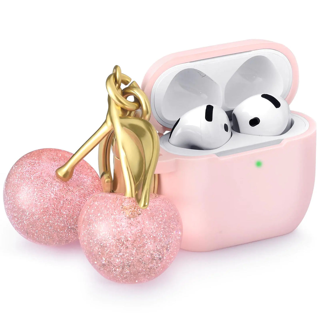CAGOS for AirPods 4 Case with Cherry Keychain Soft Silicone Protective Case