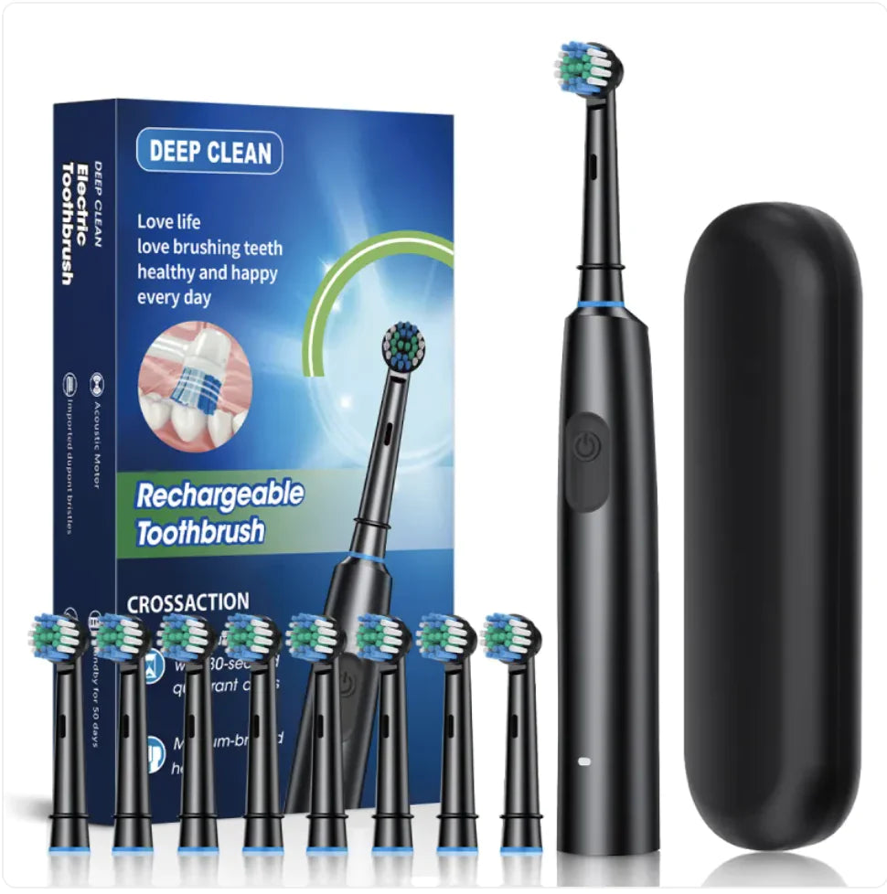 Rotating Round Head Electric Toothbrush with 5 Speeds