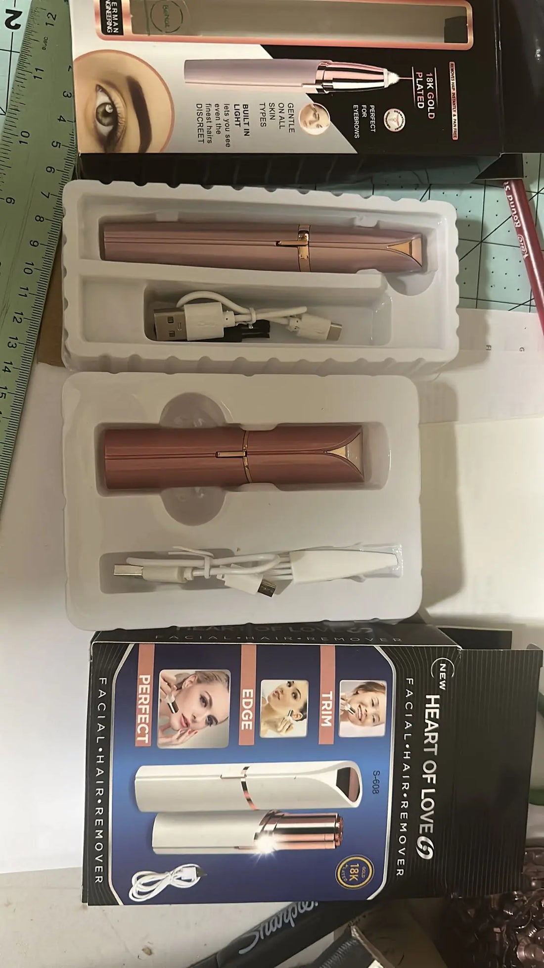 Rechargeable Facial and Eyebrow Hair Removers Set